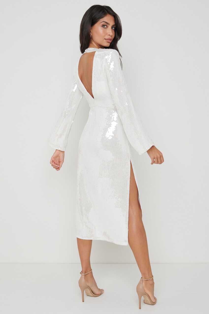 Lucia Sequin Dress - White – Pretty Lavish