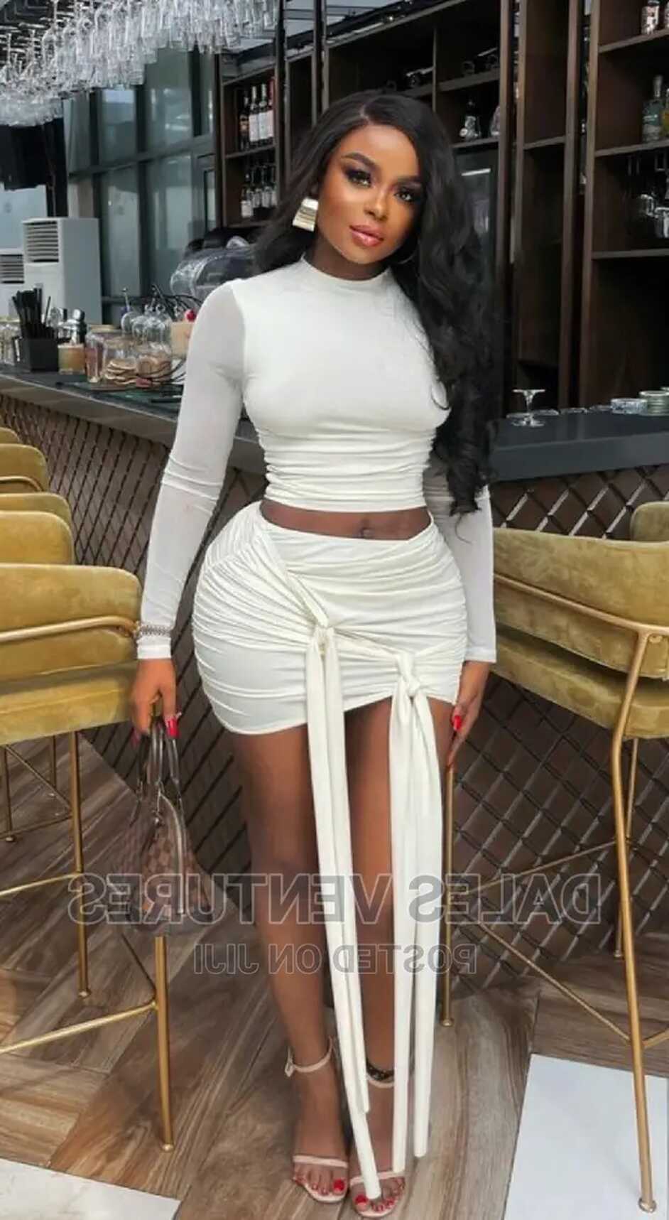 Luxe Mesh Lounge Crop Top Short Skirt Set Party Dress in Lekki ...