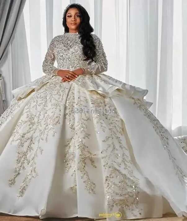 Luxurious Arabic Style A Line Heavy Gown For Wedding With Long ...