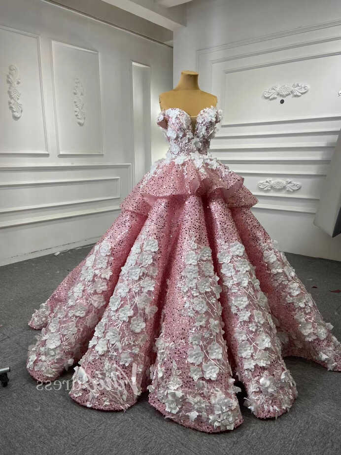 Luxury Beaded Pink Cinderella Ball Gown Sweet 15 Dress 66878 ...