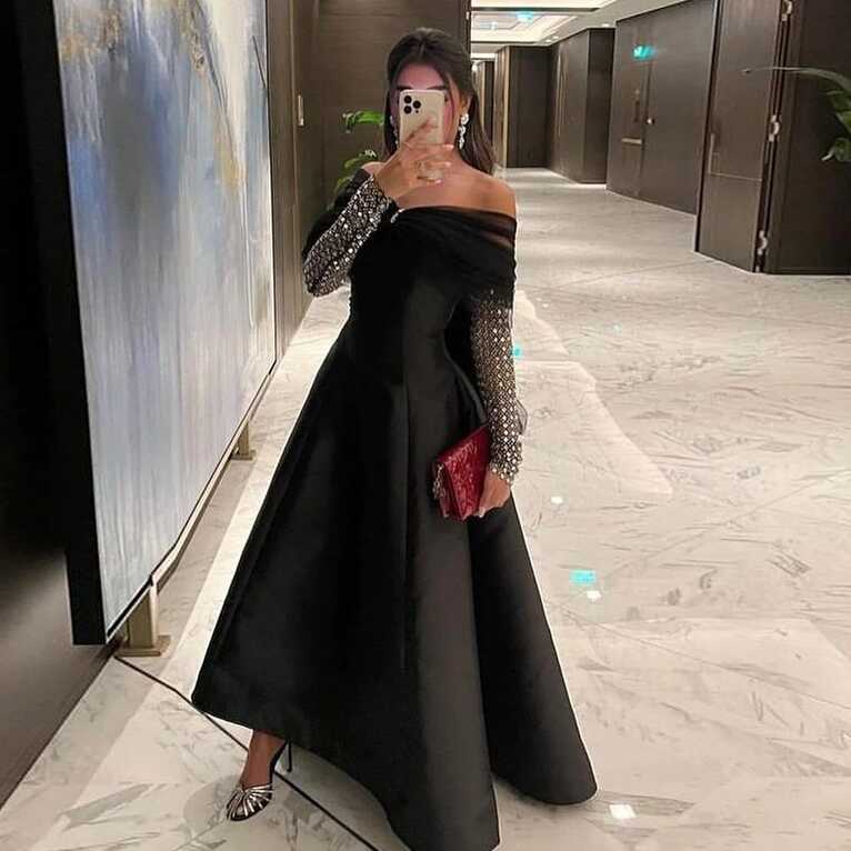 Luxury Dubai Evening Dresses for Women Wedding Party Black Long ...