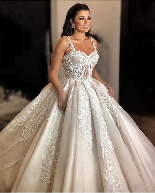 Luxury Embroidery Sweetheart Corset Wedding Dress Ball Gown – Lisposa