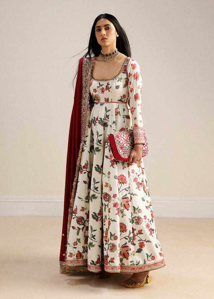 Luxury Floral Pakistani Party Wear Long Frock Pishwas – Nameera by ...