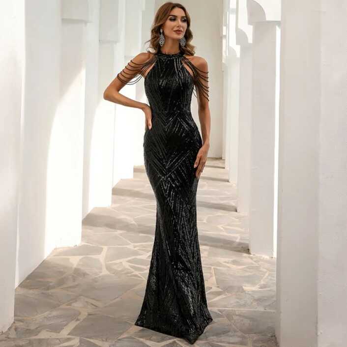 Luxury Formal off The Shoulder Sequined Long Evening Dresses ...