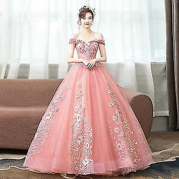 Luxury Lace Party Dress, Off The Shoulder Floor Length Ball Gown ...