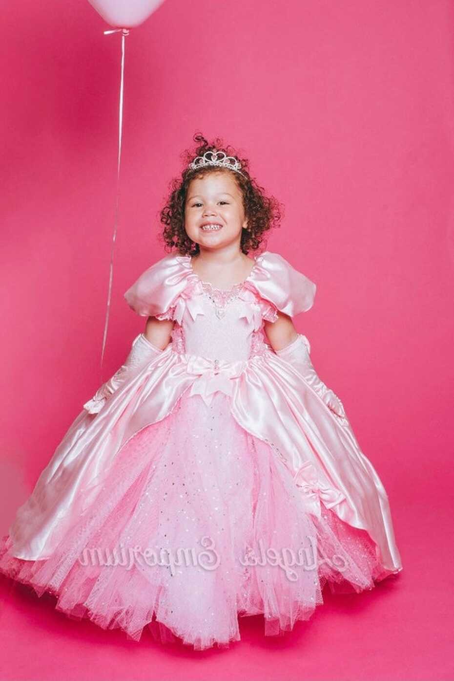 Luxury Pink Princess Cinderella Aurora Costume Tutu Dress Satin ...