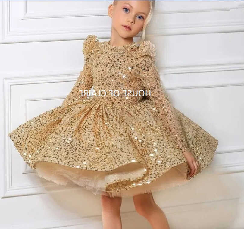 Luxury Princess Golden Sparkle Birthday Party Ball Gown Dress ...