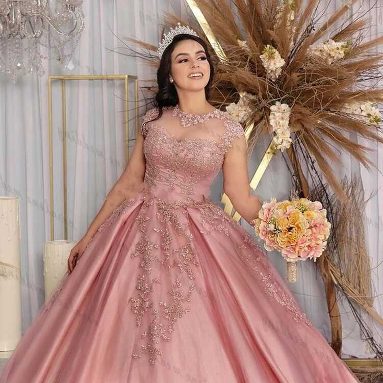 Luxury Sparkly Pink Princess Plus Size Ball Gown Quinceanera ...