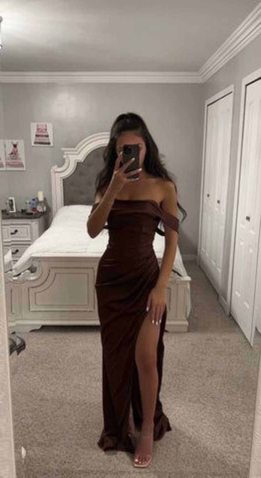 MAHOGANY SATIN GOWN