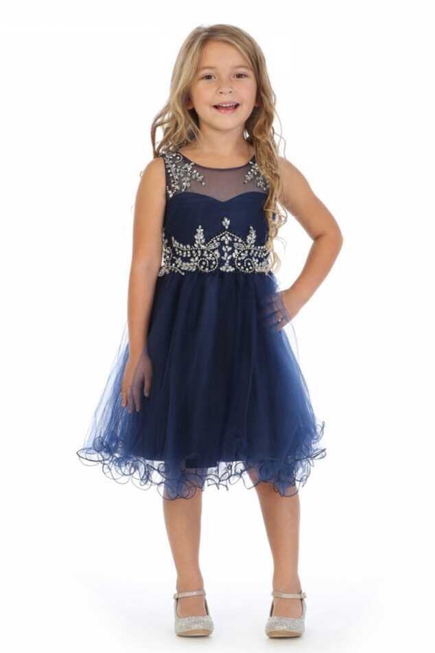 MB_712NV - Girls Dress Style 712 - NAVY BLUE Sleeveless ...