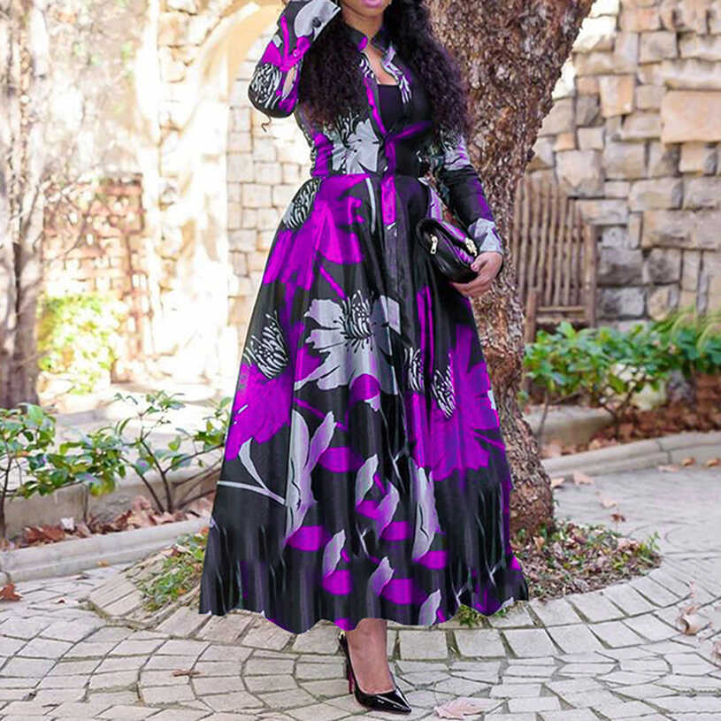 MD 2023 New African Print Dresses For Women Plus Size 3XL 4XL Long ...