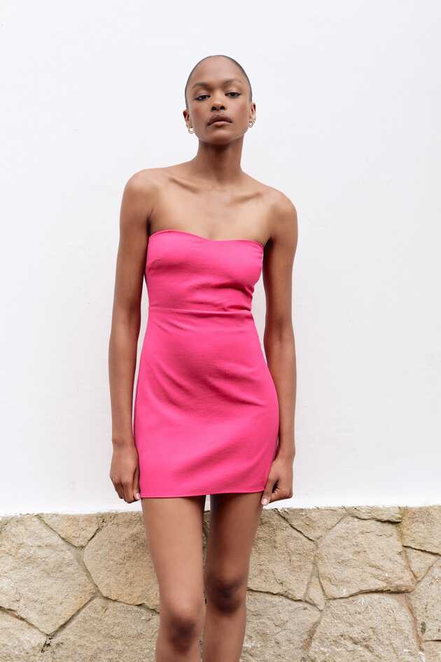 MINI DRESS WITH CUT-OUT DETAIL - Pink | ZARA Turkey