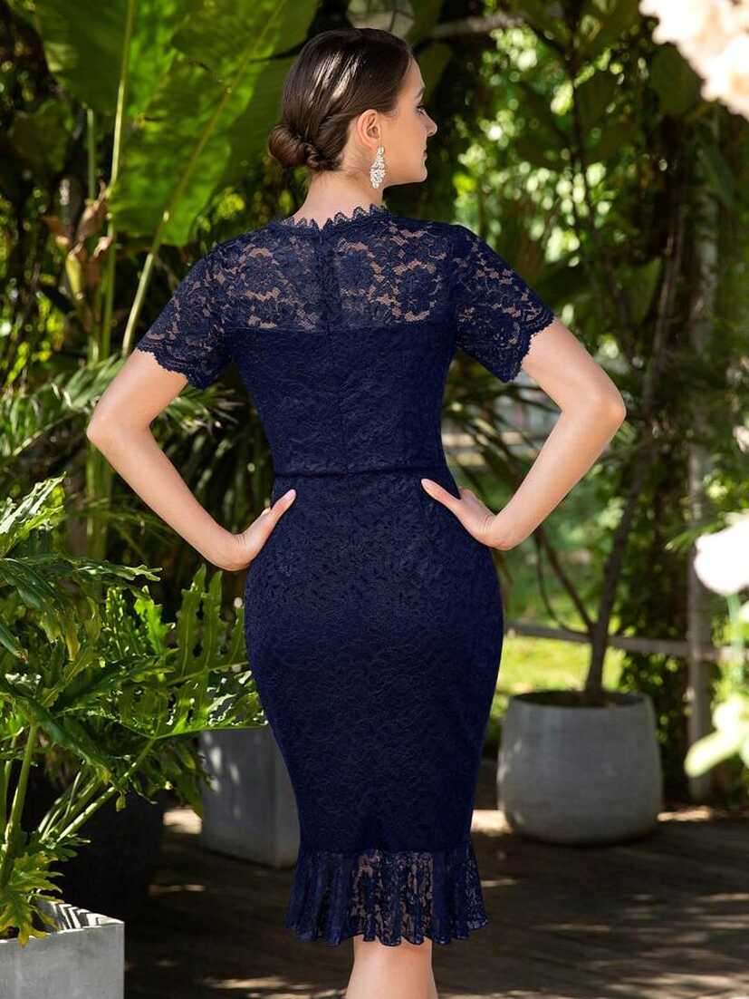 MIUSOL Mermaid Hem Full Floral Lace Cocktail Party Bodycon Dress ...