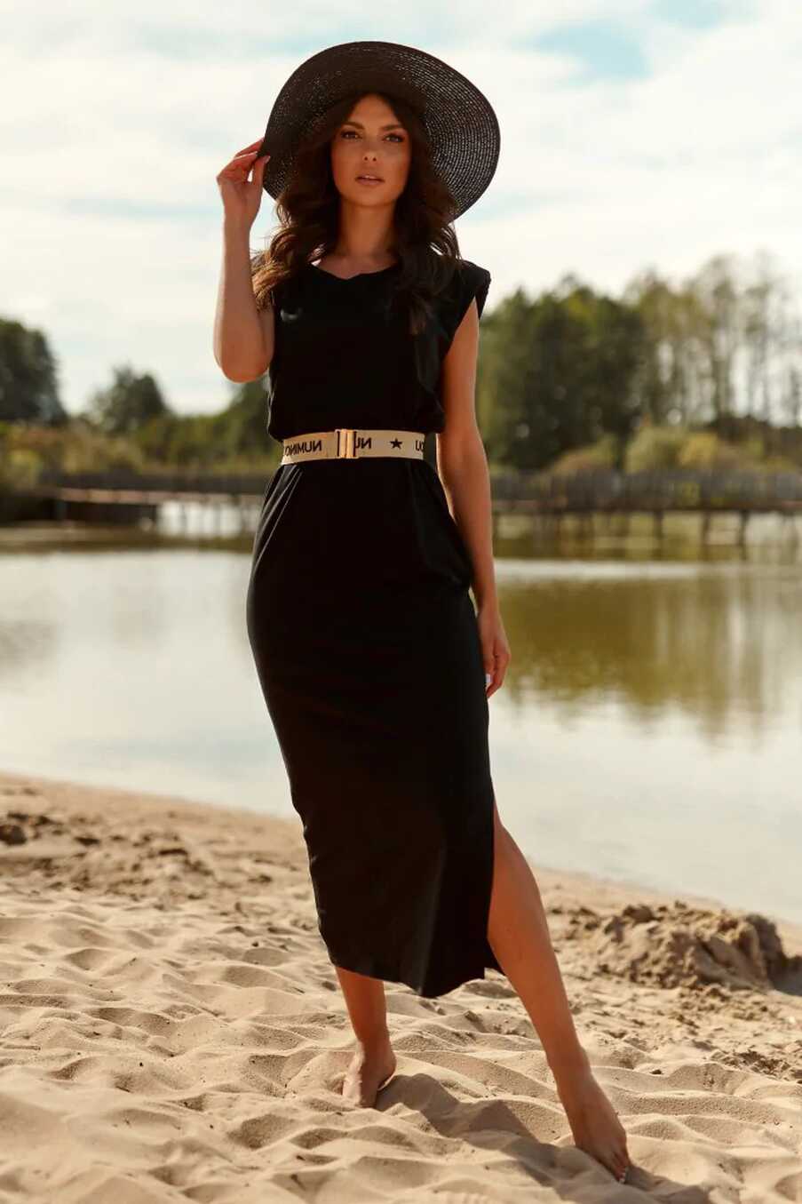 Maccie Black Belt Summer Dress