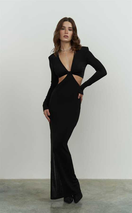 Mai Collection Elvira Long Black Dress