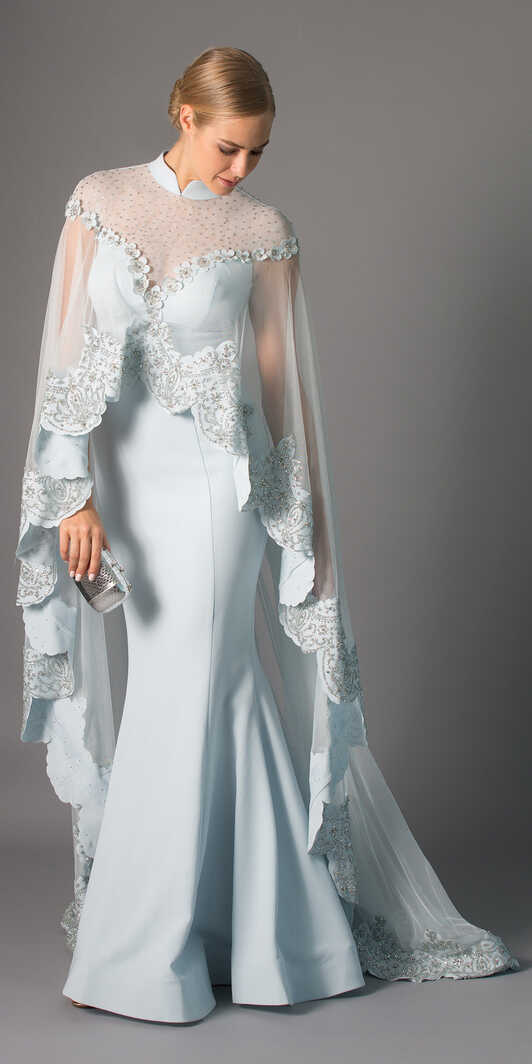 Maison Elegance Haute Couture Embellished Gown &amp; Cape | Designer ...