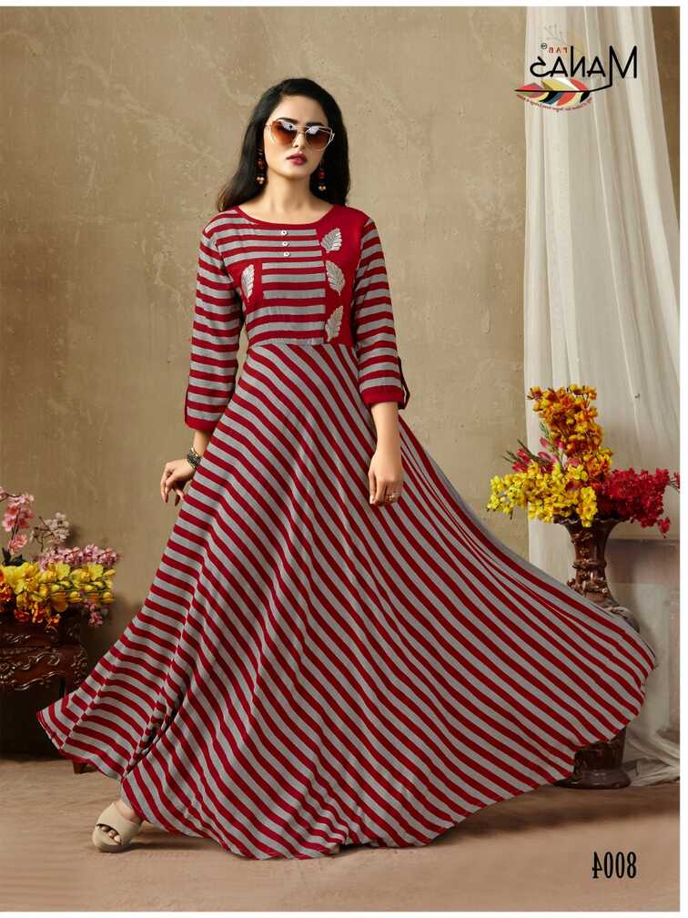 Manas Presents Classic Simple Designer Rayon Printed Gown Style ...