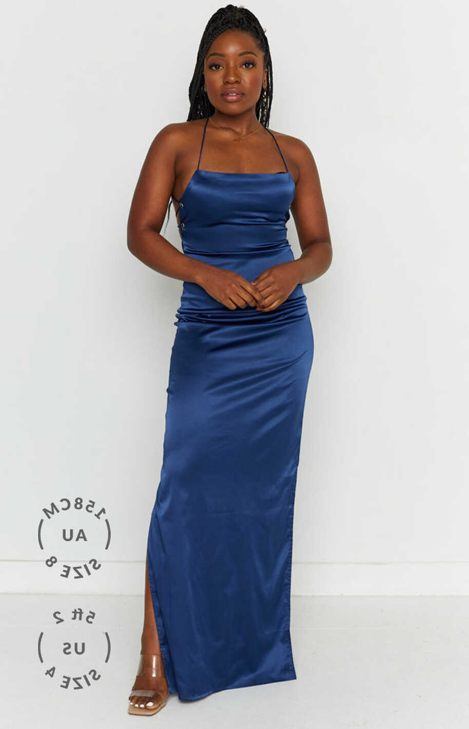 Manhattan Slip Formal Dress Navy – Beginning Boutique NZ