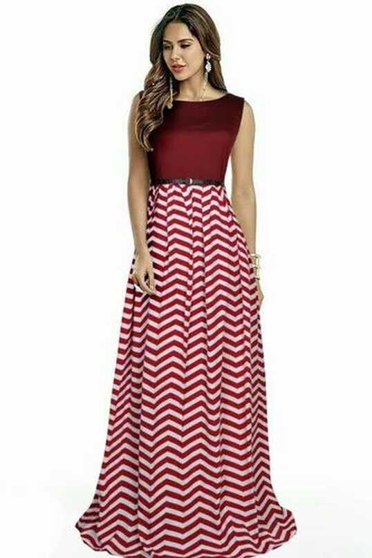 Maroon Red Georgette And Net Western Gown at Rs 549 in Surat | ID ...