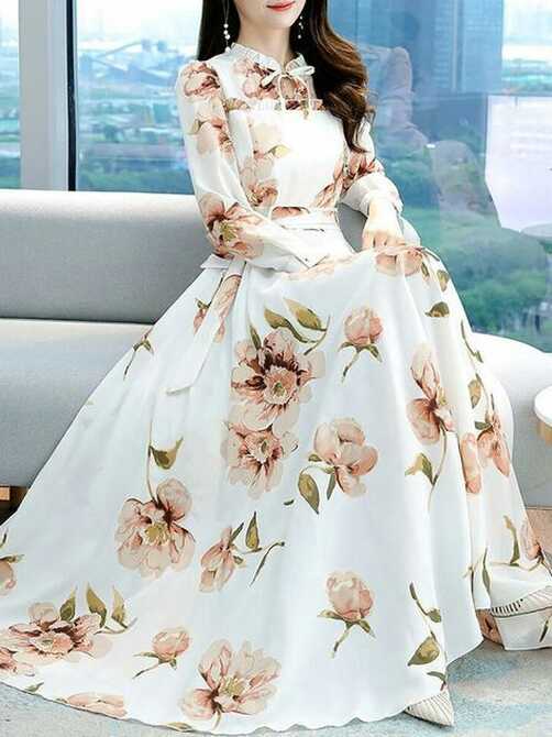 Marvelous And Outclass Floral Print Dress Designs And Ideas For Girls