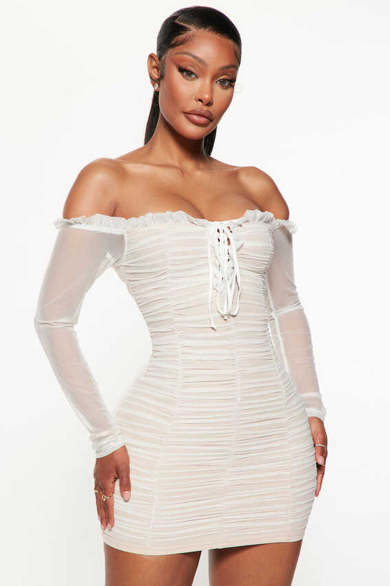 Maura Mesh Dress - White | Fashion Nova, Dresses | Fashion Nova