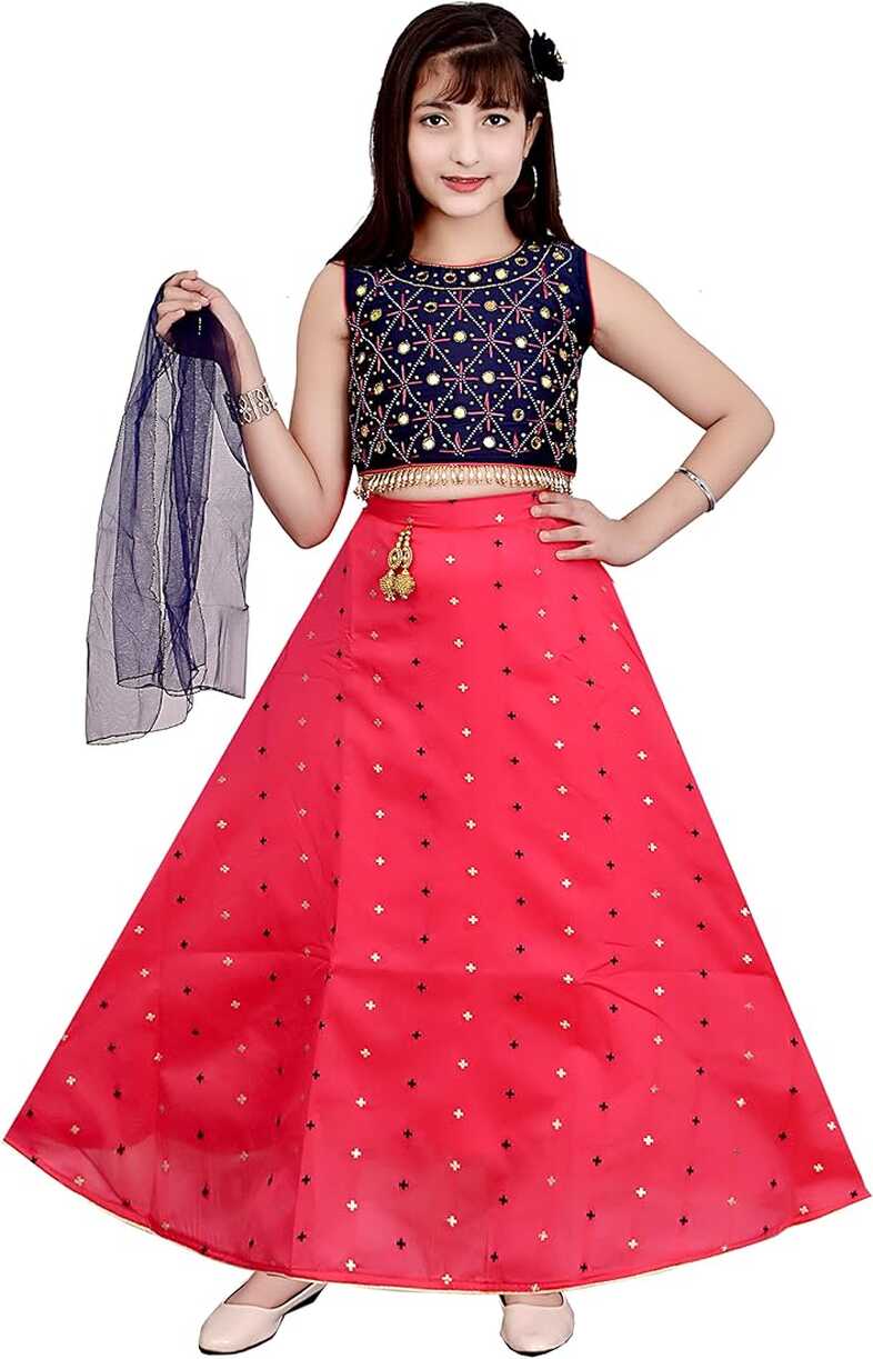 Maurya Girls Wear Festive/Wedding Crop top Lehanga Dress for Girls ...