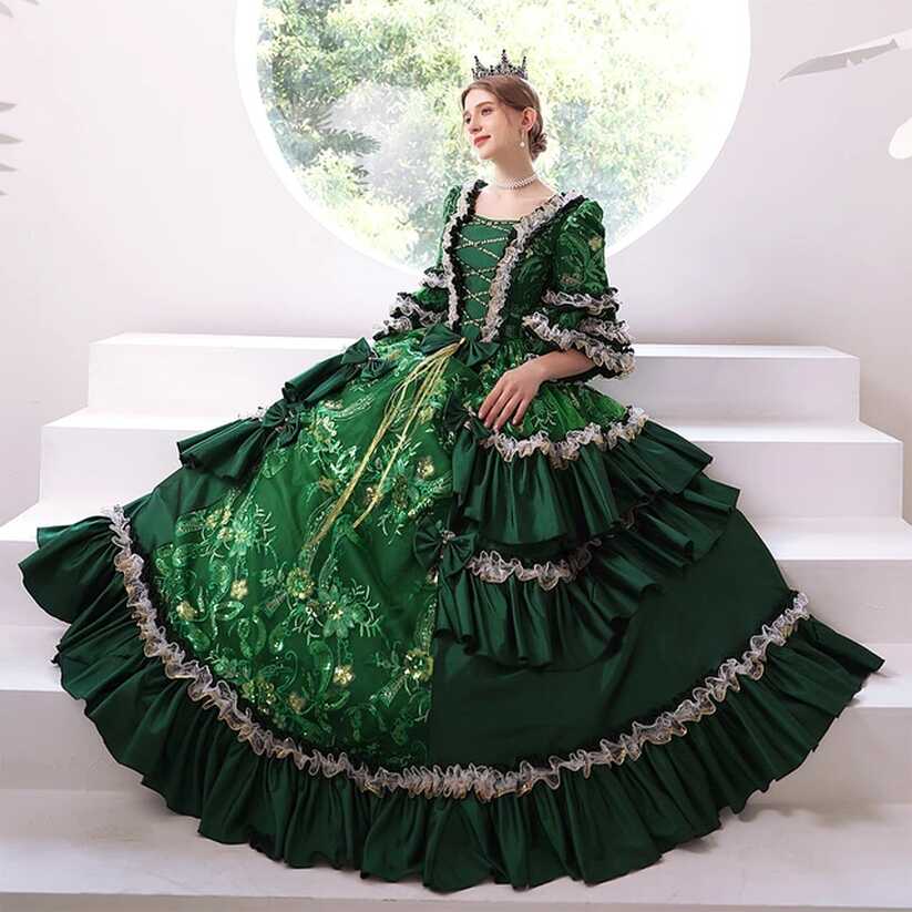 Medieval Party Princess Renaissance Cosplay Lace Floor Length Ball ...