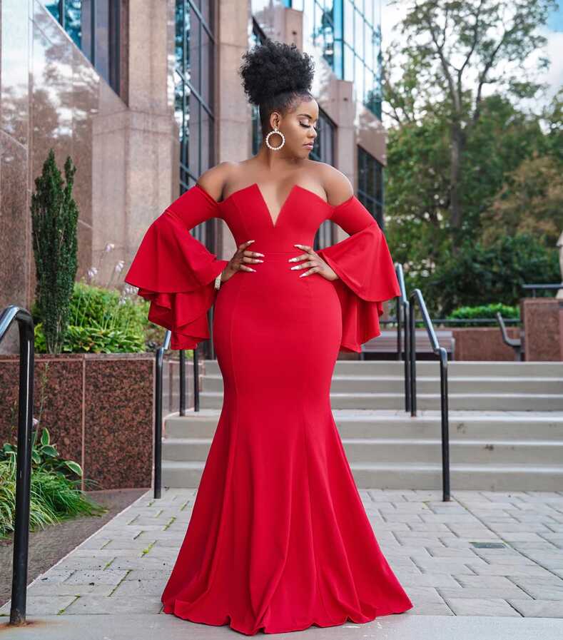 Mermaid Design Red Prom Dresses, Off Shoulder Long Prom Dresses ...