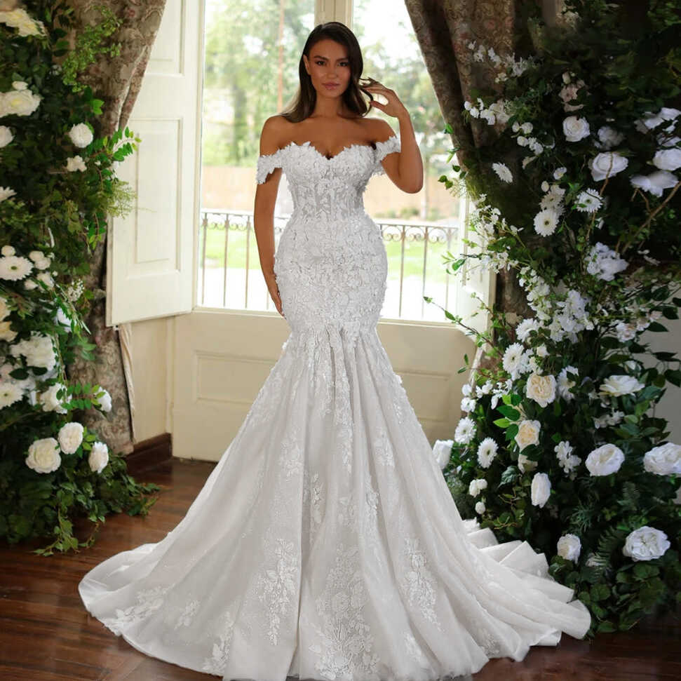 Mermaid Elegant Wedding Dress Sweetheart Off The Shoulder Bridan ...