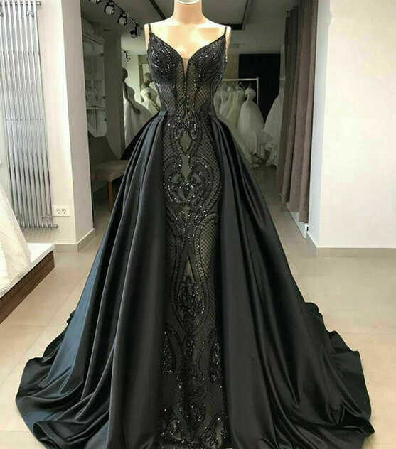 Mermaid Gothic Black Formal Dresses Evening Gown Party Prom ...