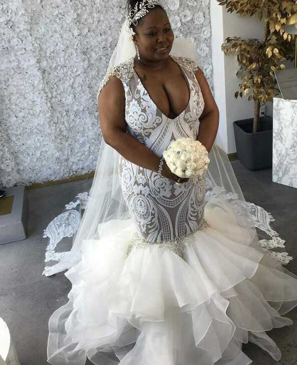 Mermaid Luxury Plus Size Wedding Gown – D&amp;D Clothing