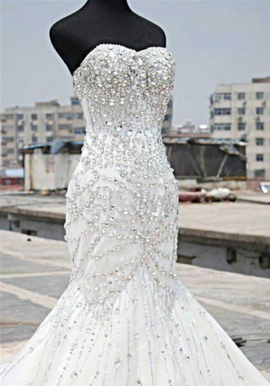 Mermaid Wedding Dress With Sparkling crystals at Bling Brides ...