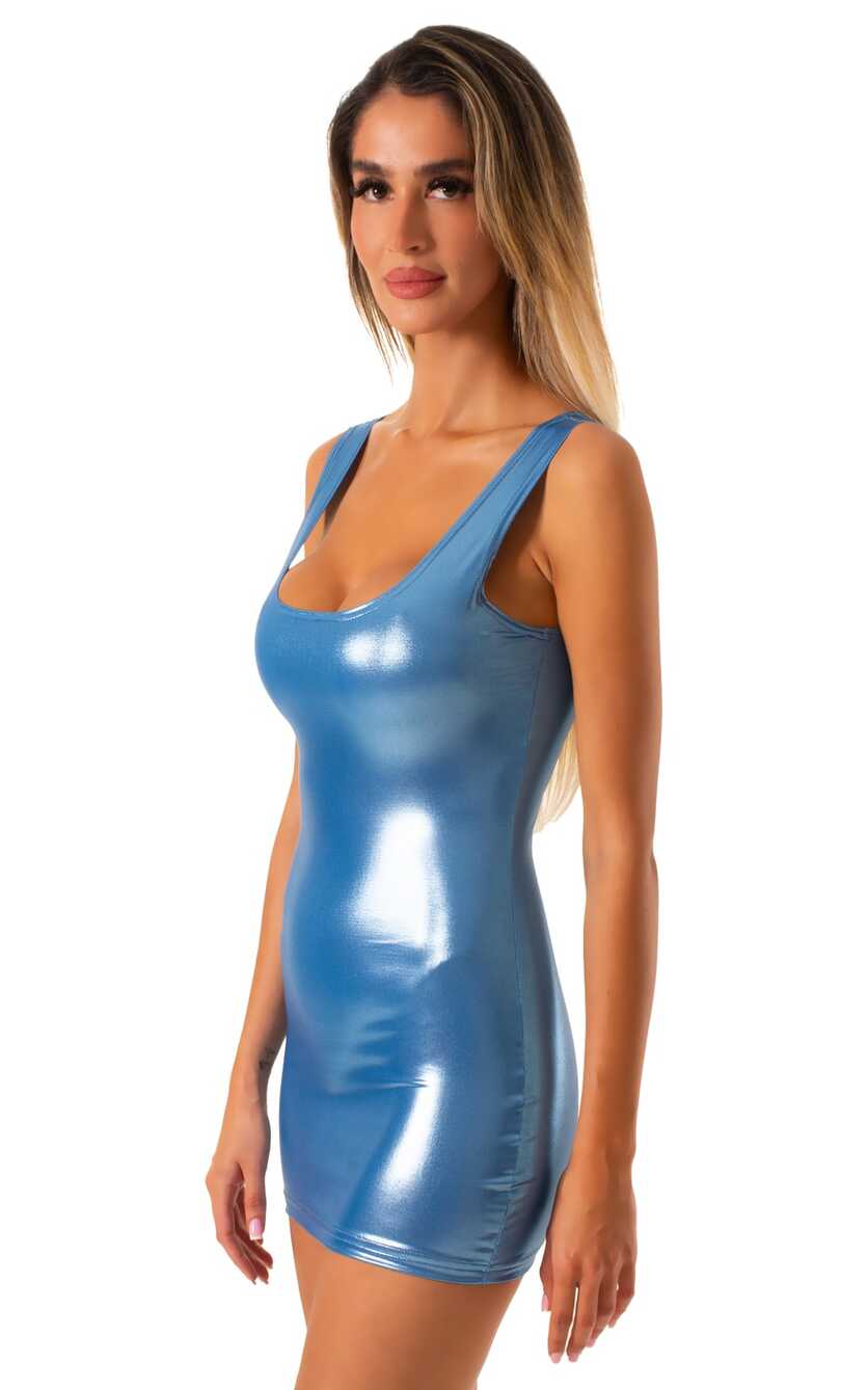 Micro Mini Club Party Dress in Ice Karma Electric Blue | Skinzwear.com