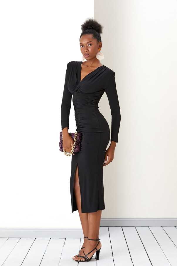 Midi Dress | Black Dresses | Occasion Dress | Long Sleeve Dress ...