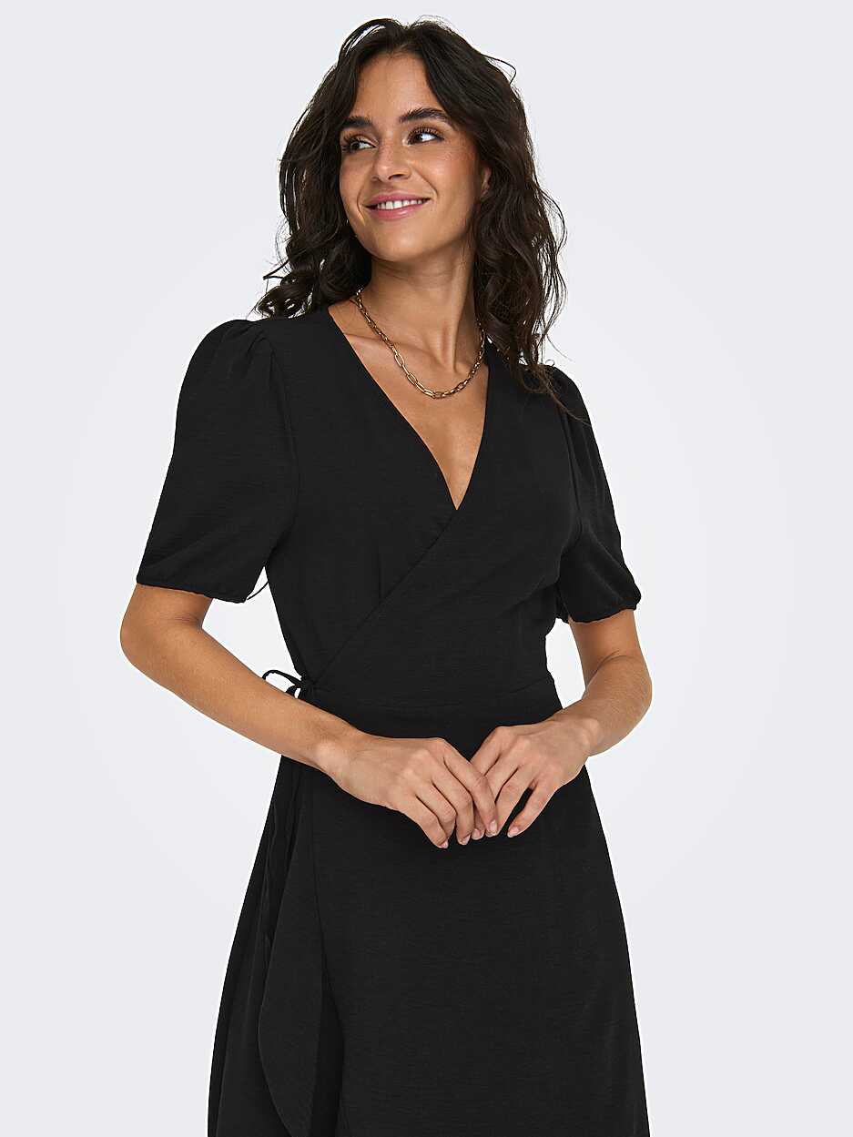 Midi wrap dress | Black | ONLY®