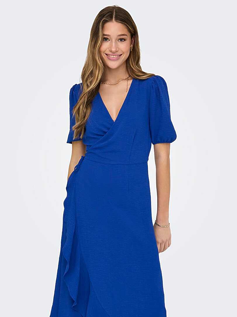 Midi wrap dress | Dark Blue | ONLY®