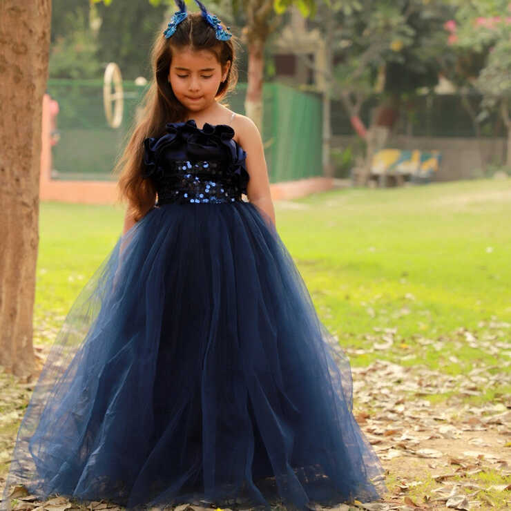 Midnight Shimmer Ruffled Ball Gown – ForeverKidz