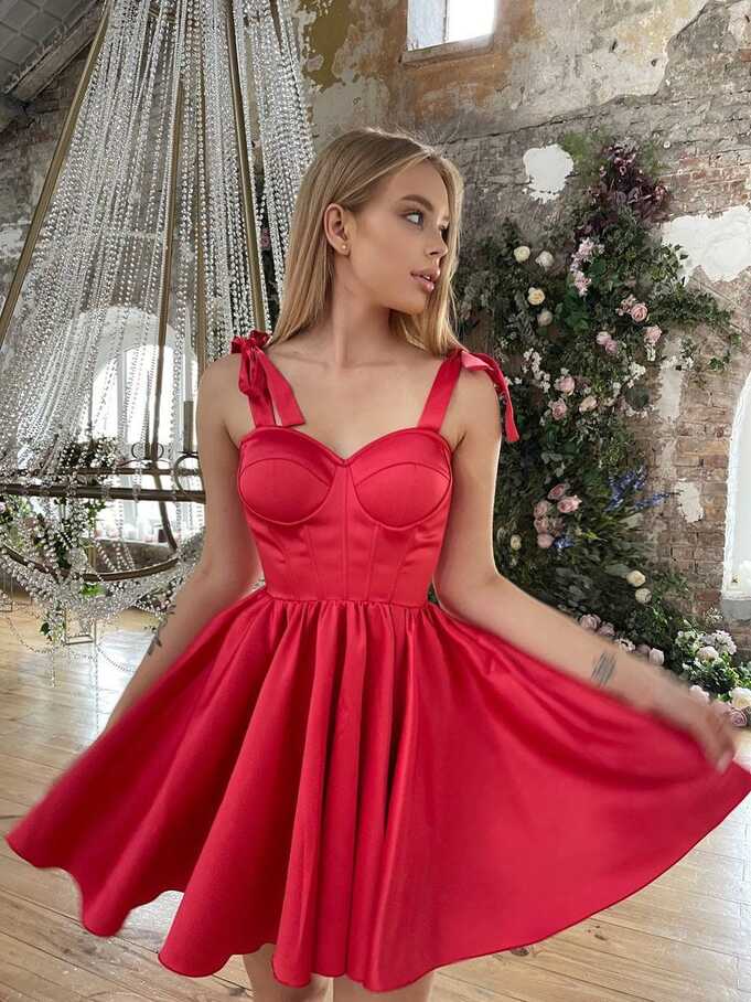 Mini Red Dress - Etsy Sweden