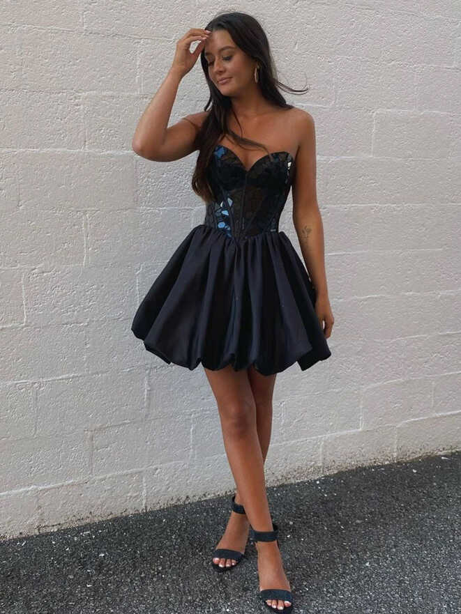 Mini/Short Black Prom Dresses, Cute Black Homecoming Dress – dresstby