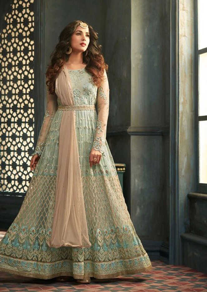 Mint Indian Party Wear Asian Anarkali Wedding Bridal Dress | Asian ...