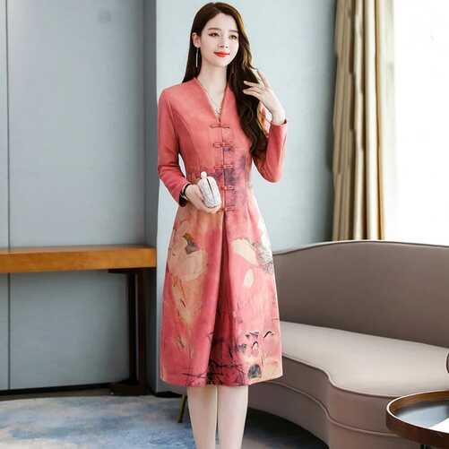 Modern Chinese Cheongsam Qipao Women Oriental Dress Floral Print ...