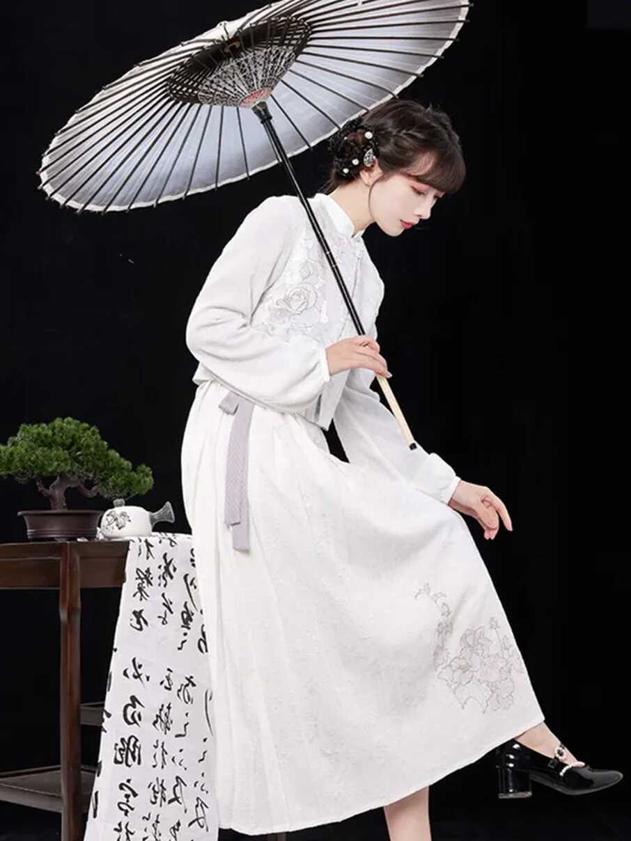 Modern Chinese Dress Fashion Hanfu White Female - Fashion Hanfu