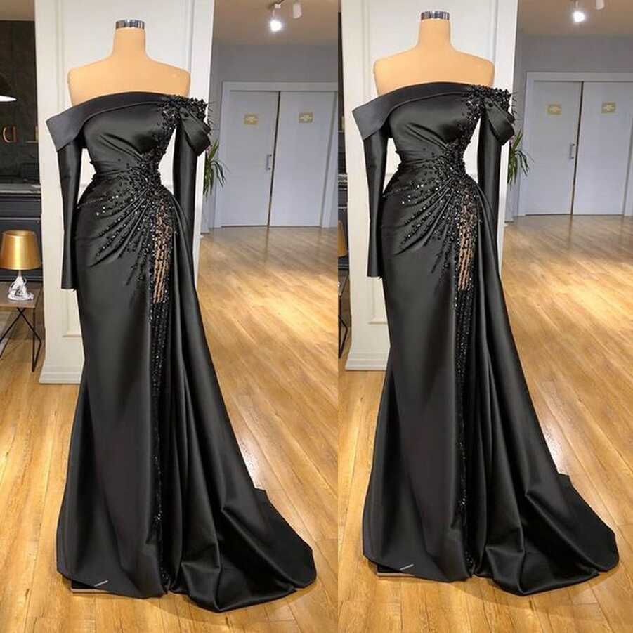 Modest Evening Dresses, Black Evening Dress, Vestido De Fiesta ...