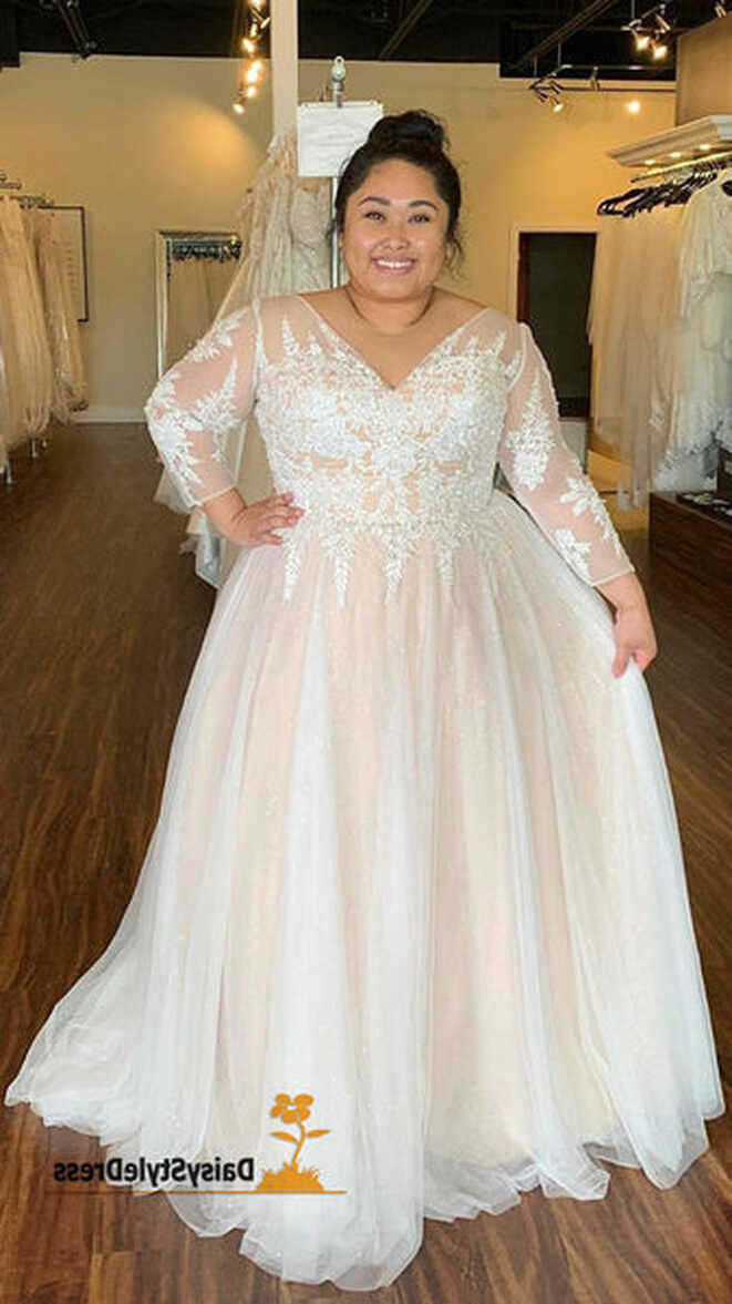 Modest Long Sleeve Plus Size Wedding Dress – daisystyledress