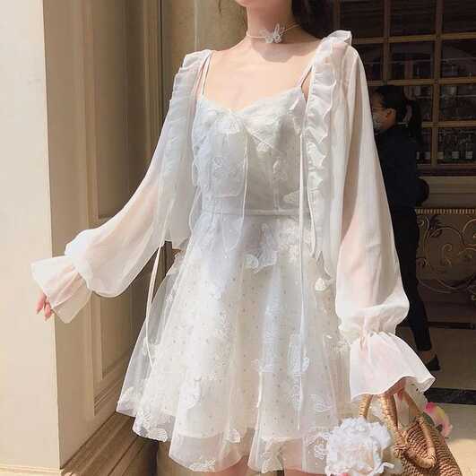 Mojoyce French Fairy Dress Women Elegant Sleeveless Chiffon ...