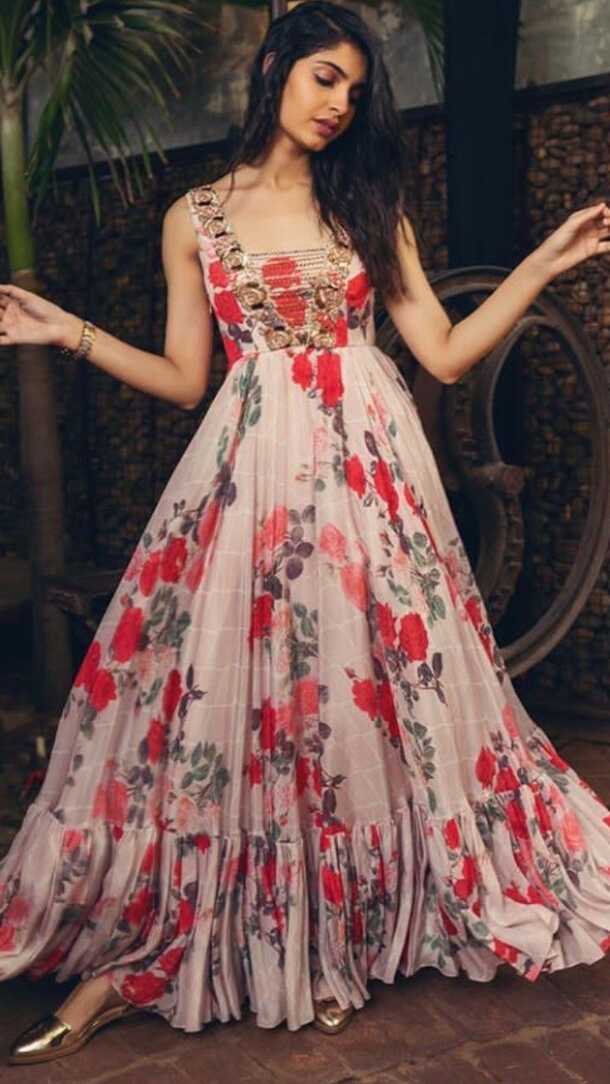 Most Beautiful Printed Gown Frocks Designs||Printed Gown Frocks ...