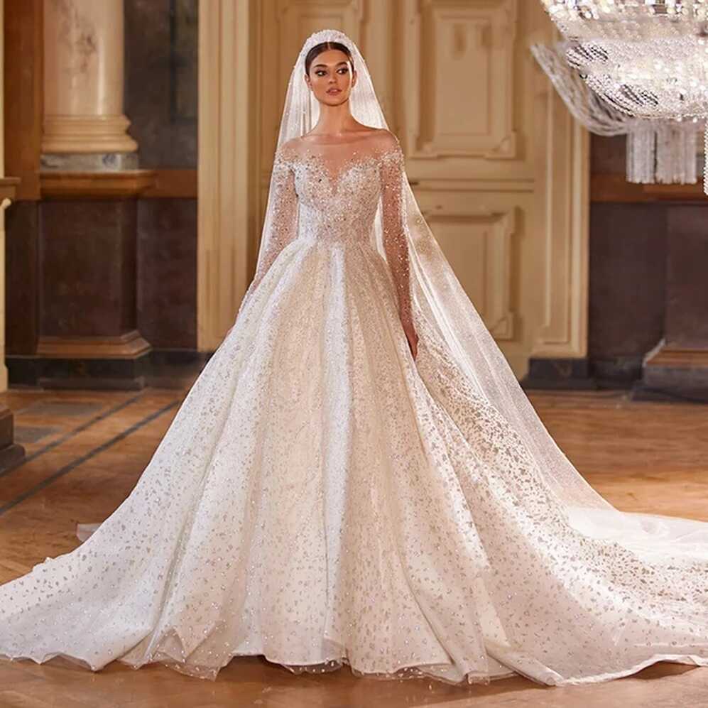 Muslim A-Line Wedding Dress 2023 Luxury Sweetheart Beaded Long ...