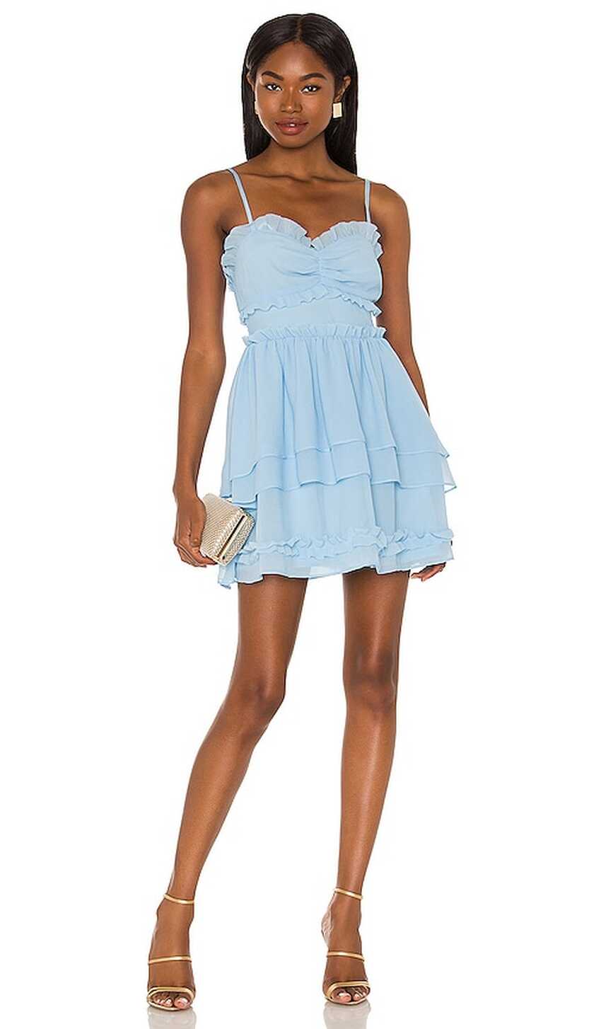 NBD Campbell Mini Dress in Baby Blue | REVOLVE