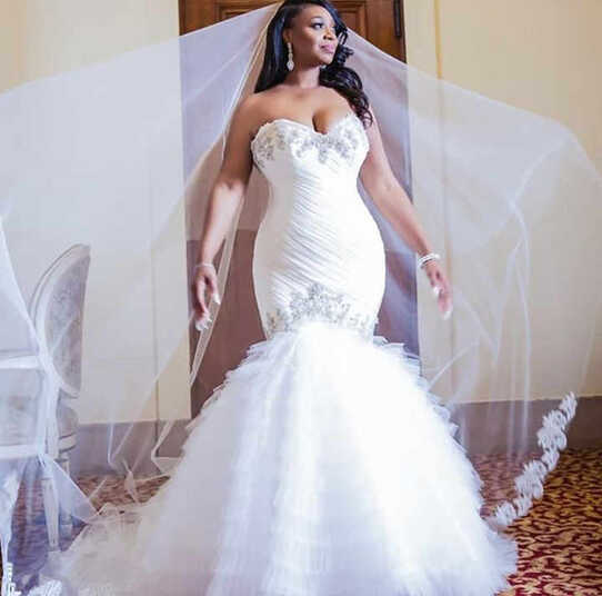 NE221 South African Wedding Dresses Mermaid Sweethearts Beads ...