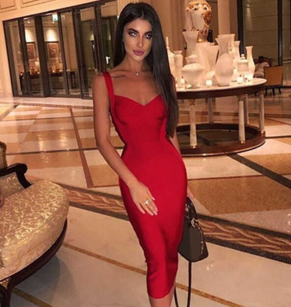 NEW! DESIGNER COUTURE RED BANDAGE BODYCON DRESS CLASSIC RED SEXY ...